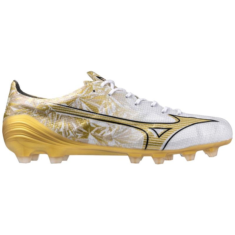 Chaussure de Foot Mizuno Alpha Elite Homme Blanche Doré | France M4623LX