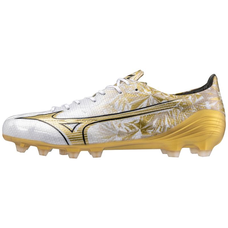 Chaussure de Foot Mizuno Alpha Elite Homme Blanche Doré | France M4623LX