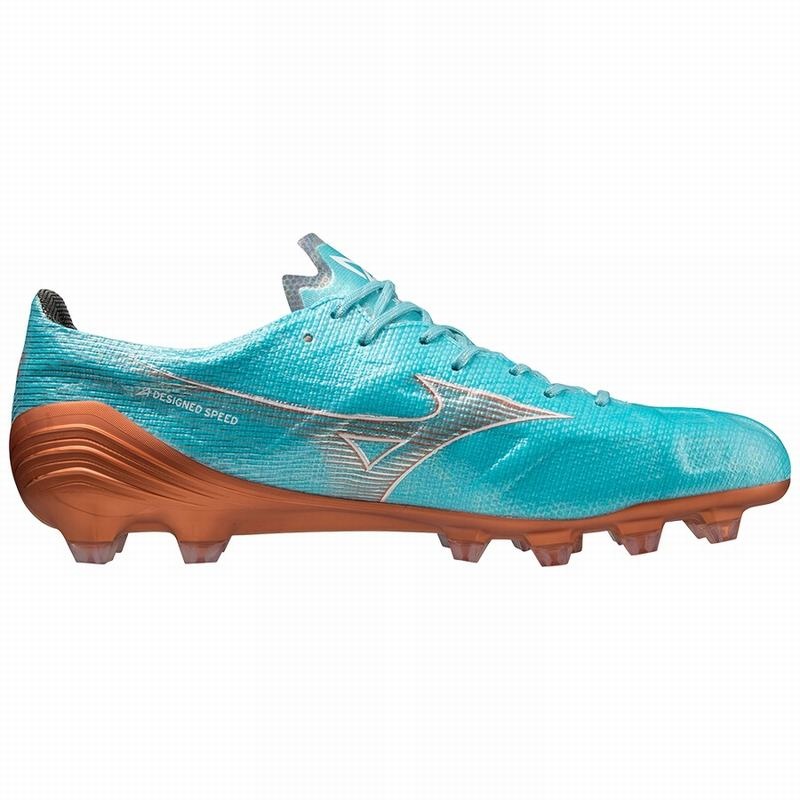 Chaussure de Foot Mizuno Alpha Japan Femme Bleu Doré | France M0179ZN