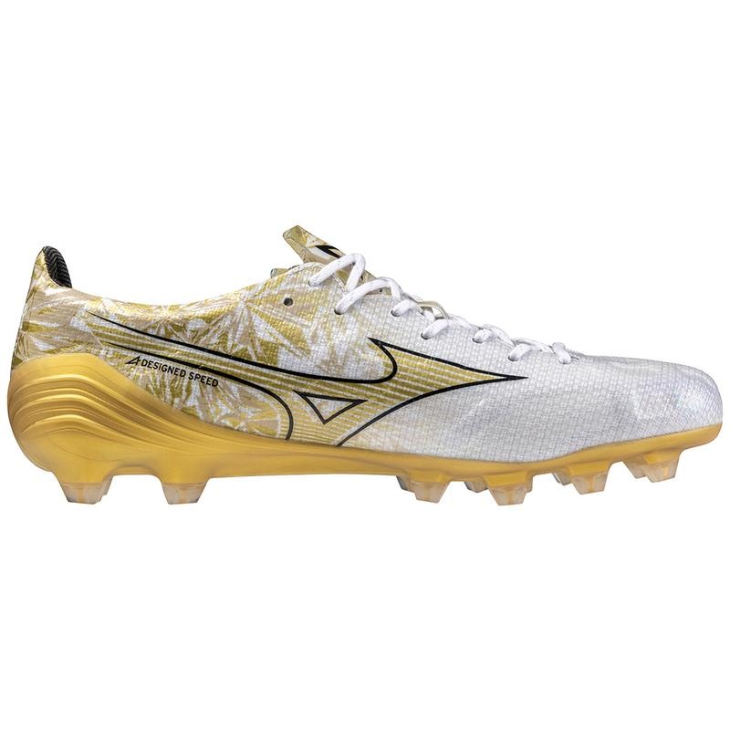 Chaussure de Foot Mizuno Alpha Japan Homme Blanche Doré | France M9546FE