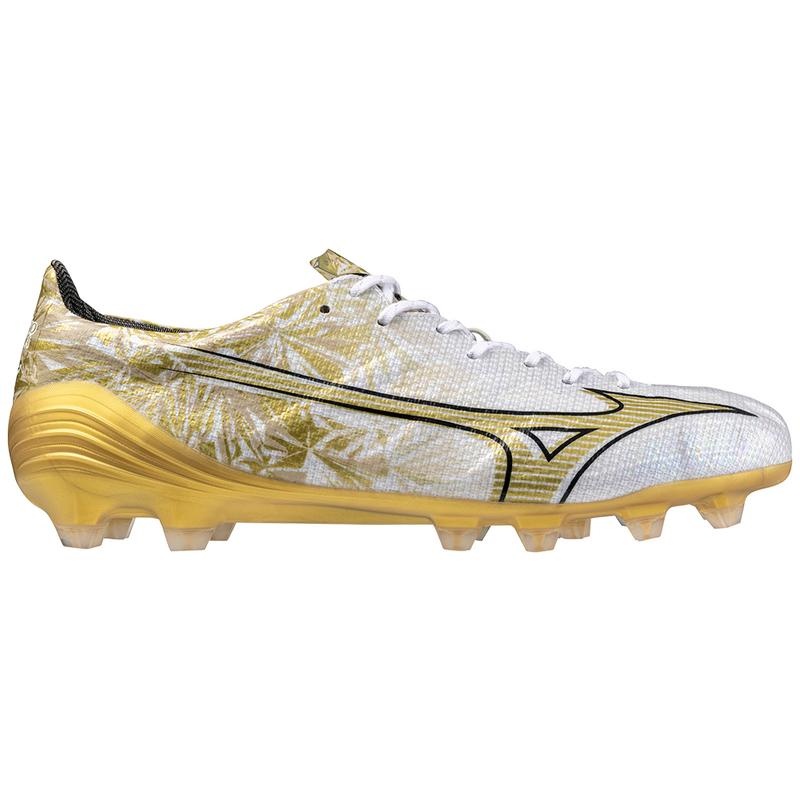 Chaussure de Foot Mizuno Alpha Japan Homme Blanche Doré | France M9546FE