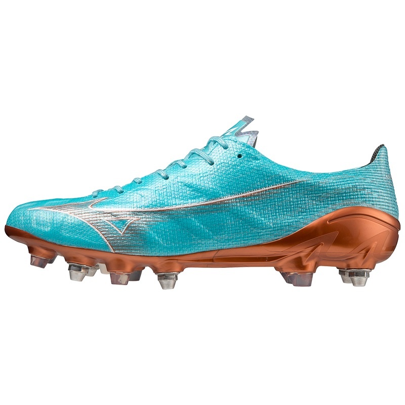 Chaussure de Foot Mizuno Alpha Japan Mix Femme Bleu Doré | France M3841TV