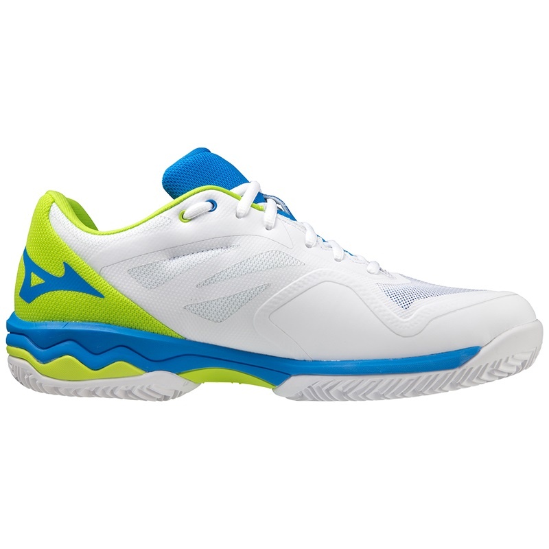 Chaussures Padel Mizuno Wave Exceed Light Homme Blanche Bleu Vert Clair | France M8012EK