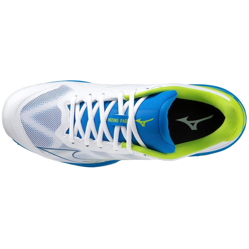 Chaussures Padel Mizuno Wave Exceed Light Homme Blanche Bleu Vert Clair | France M8012EK