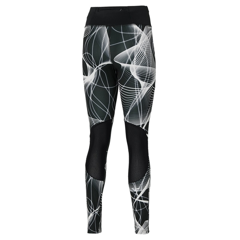 Collant Mizuno Printed Femme Noir Blanche | France M8025MG