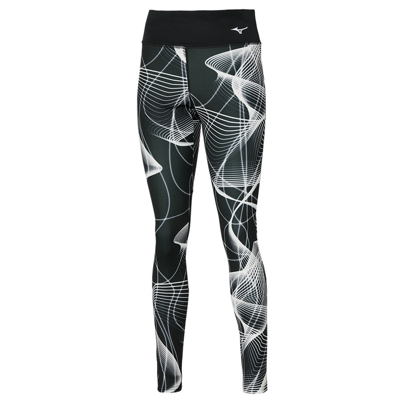 Collant Mizuno Printed Femme Noir Blanche | France M8025MG