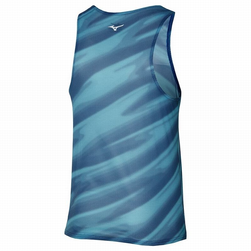 Debardeur Mizuno Dryaeroflow Graphique Tank Homme Bleu | France M7519LI