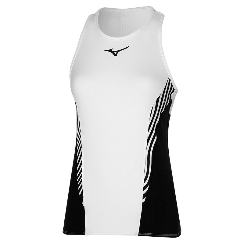 Debardeur Mizuno Printed Tank Femme Blanche Noir | France M9418RD