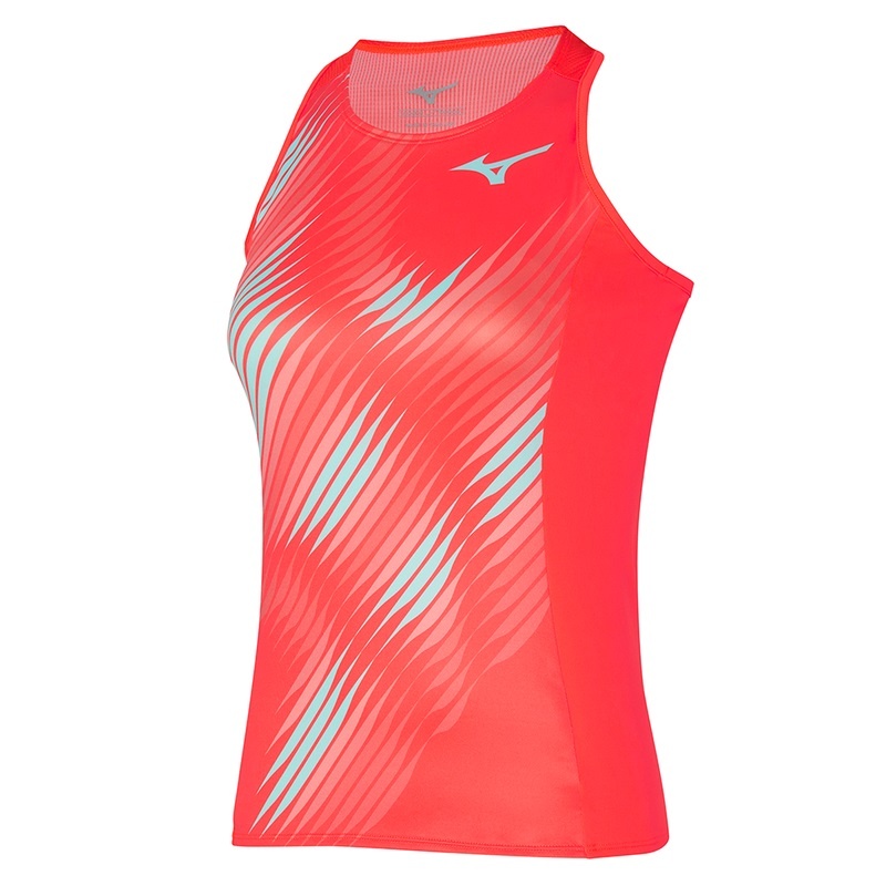 Debardeur Mizuno Printed Tank Femme Corail | France M3128QE