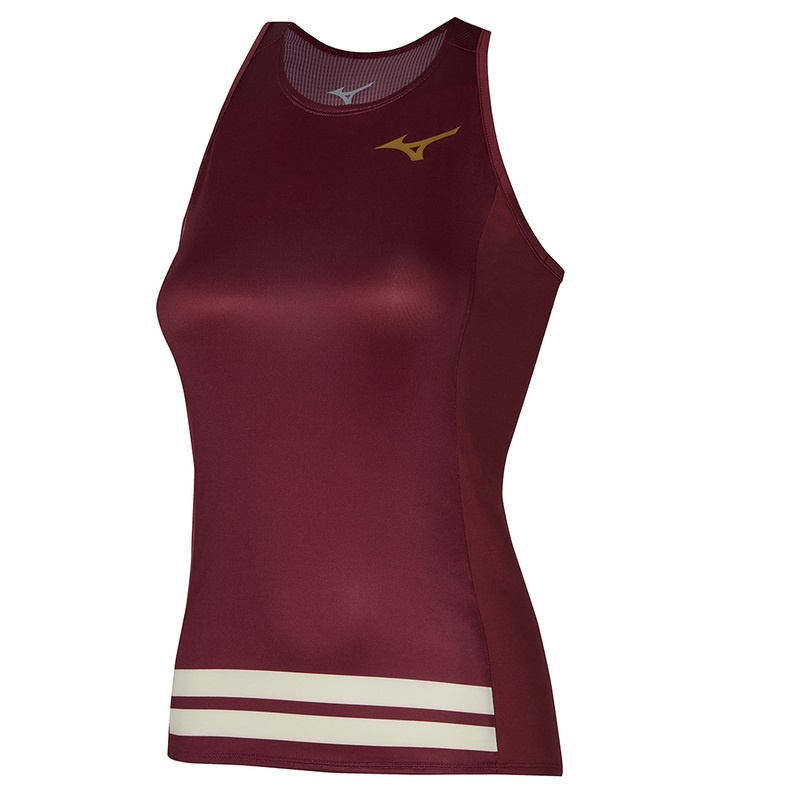 Debardeur Mizuno Printed Tank Femme Rouge Foncé | France M3709HS