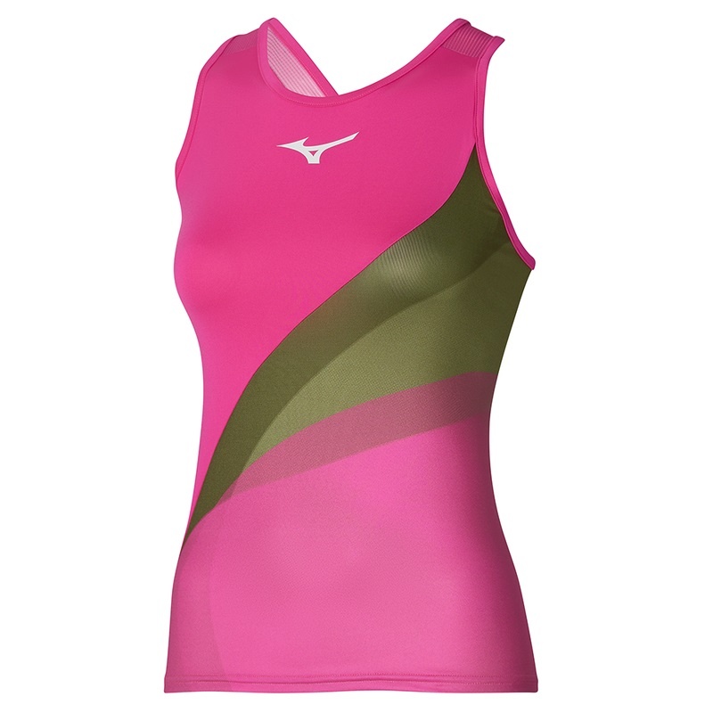 Debardeur Mizuno Release Printed Tank Femme Rose | France M8169NJ