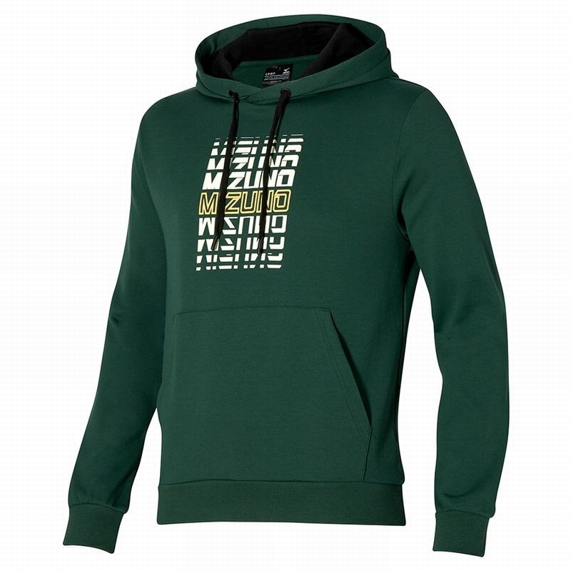 Hauts Mizuno Athletics Graphique Hoody Homme Vert | France M1593BU