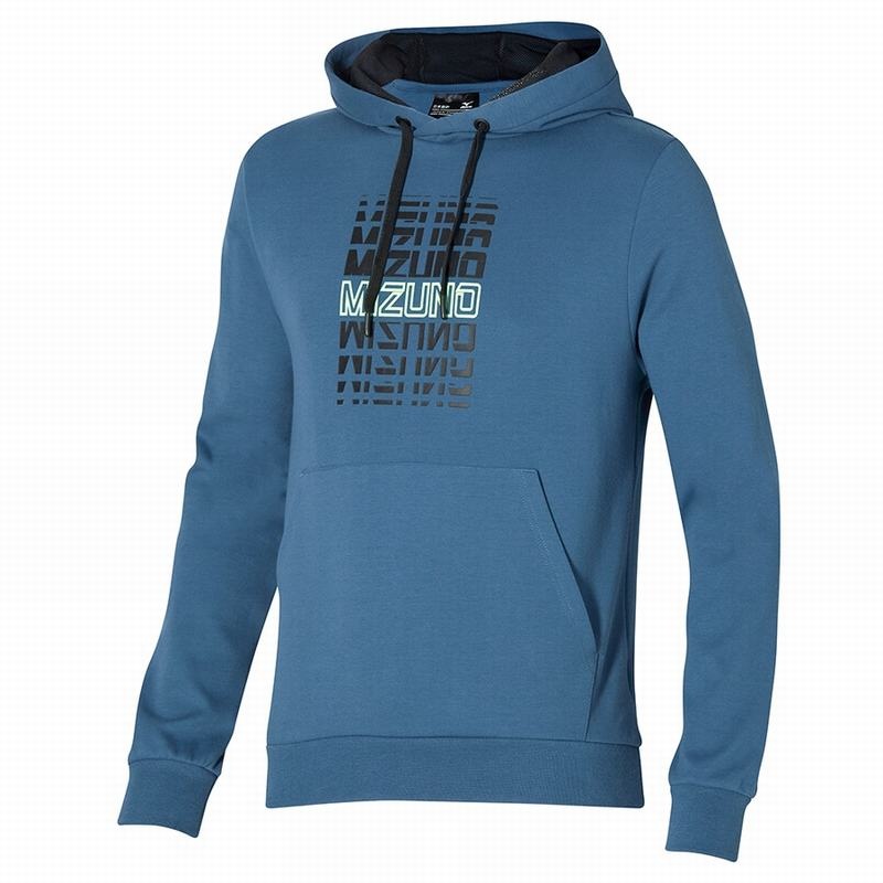 Hauts Mizuno Athletics Graphique Hoody Homme Bleu | France M9250YG