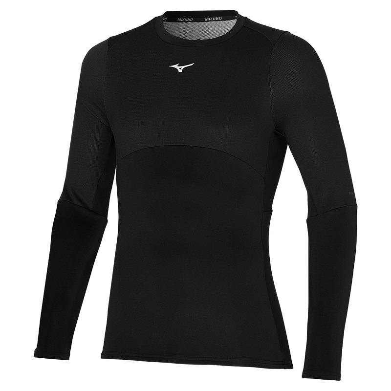 Hauts Mizuno Breath Thermo Long Sleeve Homme Noir | France M0814TO