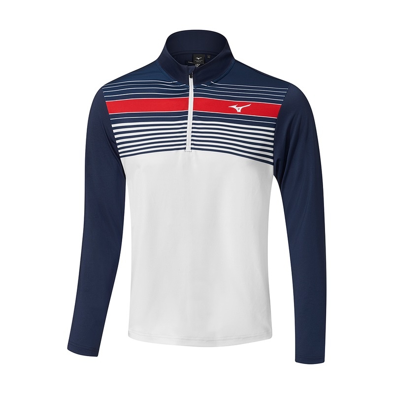 Hauts Mizuno Brz Elite St 1/4 Zip Homme Bleu Marine Blanche | France M6012AY