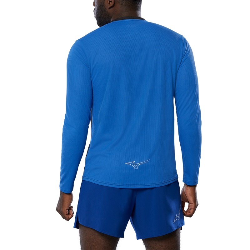 Hauts Mizuno Dryaeroflow LS HZ Homme Bleu | France M2340GQ