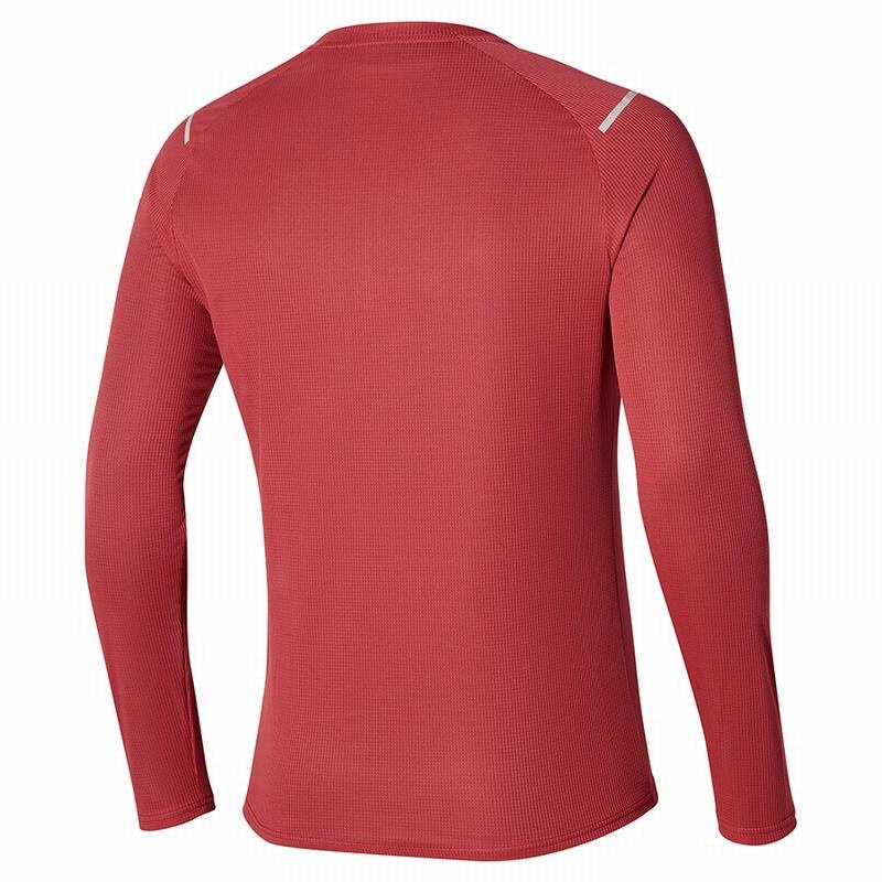 Hauts Mizuno Dryaeroflow LS HZ Homme Rouge | France M8047WR