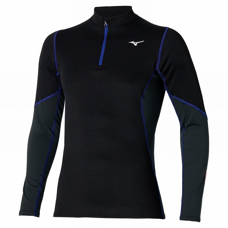 Hauts Mizuno Merino Laine H/Z Homme Noir Bleu | France M2390UV