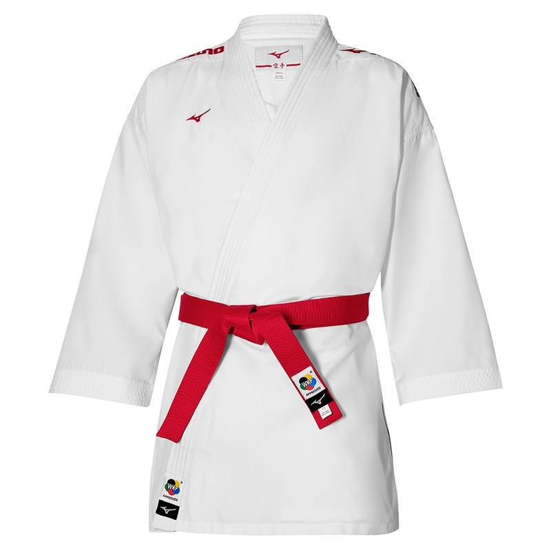 Karategis Mizuno Toshi Embroidery Femme Blanche Rouge | France M3680RF