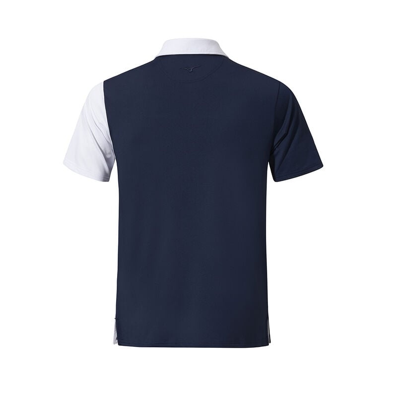 Polo Mizuno QD Elite Panel Homme Blanche Bleu Marine | France M1390HV