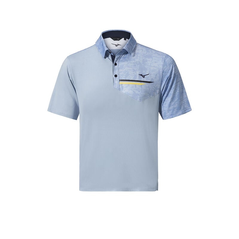 Polo Mizuno QD Hazard Bloc Homme Grise Bleu | France M0137BT