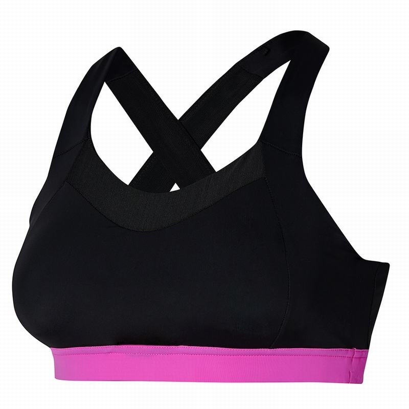 Soutien Gorge Sport Mizuno High Support Femme Noir Rose | France M5094AT