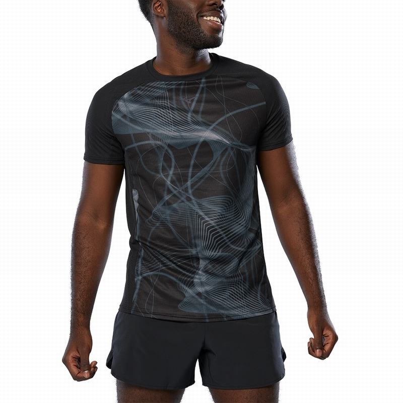 T Shirts Mizuno Aero Tee Homme Noir | France M0852RJ