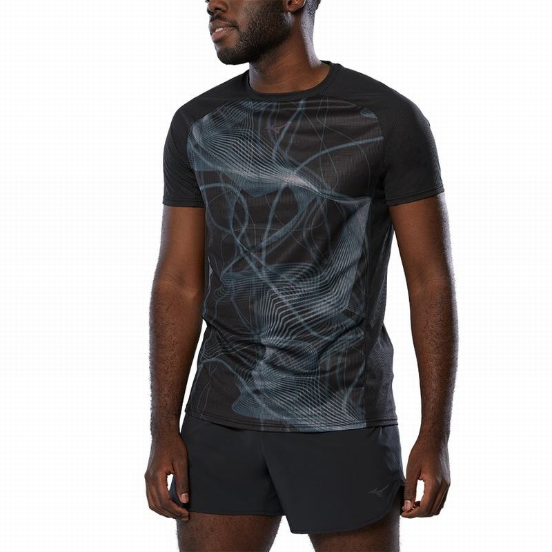 T Shirts Mizuno Aero Tee Homme Noir | France M0852RJ