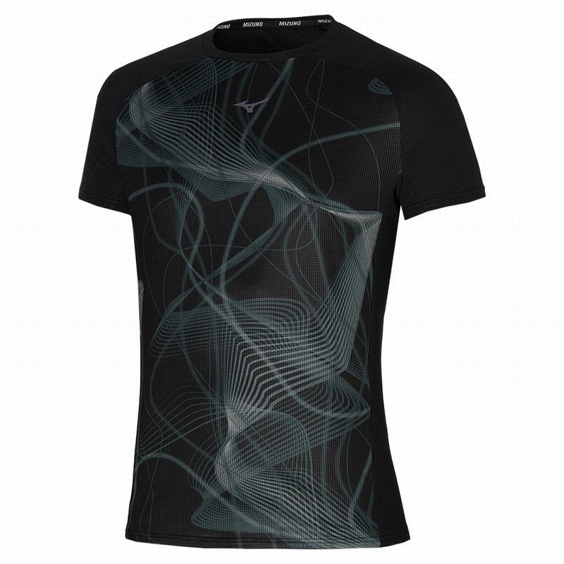 T Shirts Mizuno Aero Tee Homme Noir | France M0852RJ