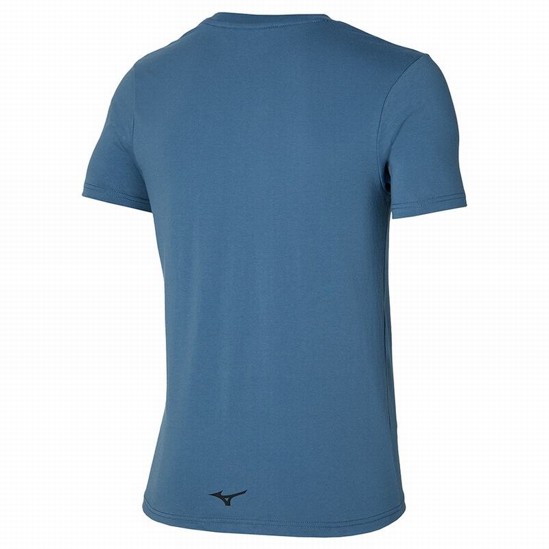 T Shirts Mizuno Athletics Mizuno Tee Homme Bleu | France M8314YD