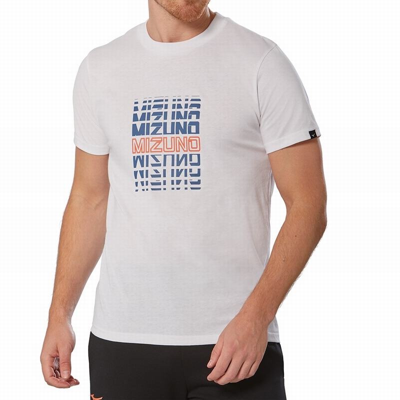 T Shirts Mizuno Athletics Mizuno Tee Homme Blanche | France M0741VU