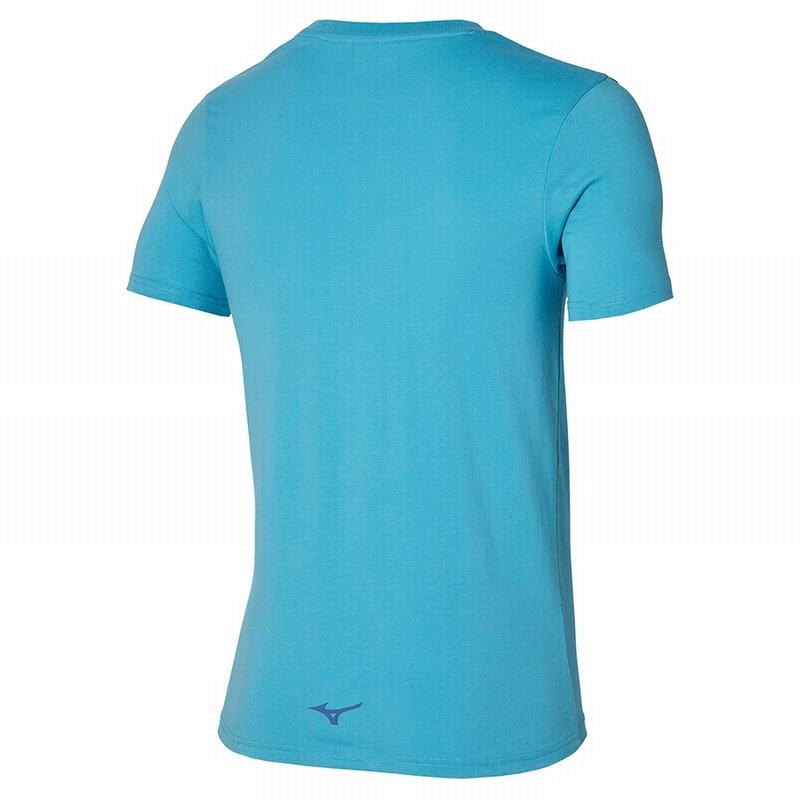 T Shirts Mizuno Athletics Mizuno Tee Homme Bleu | France M4529GB