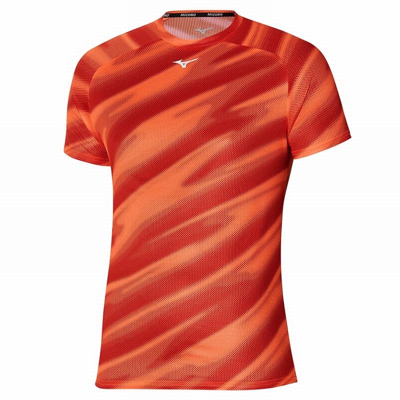 T Shirts Mizuno Dryaeroflow Graphique Tee Homme Orange | France M2064VU