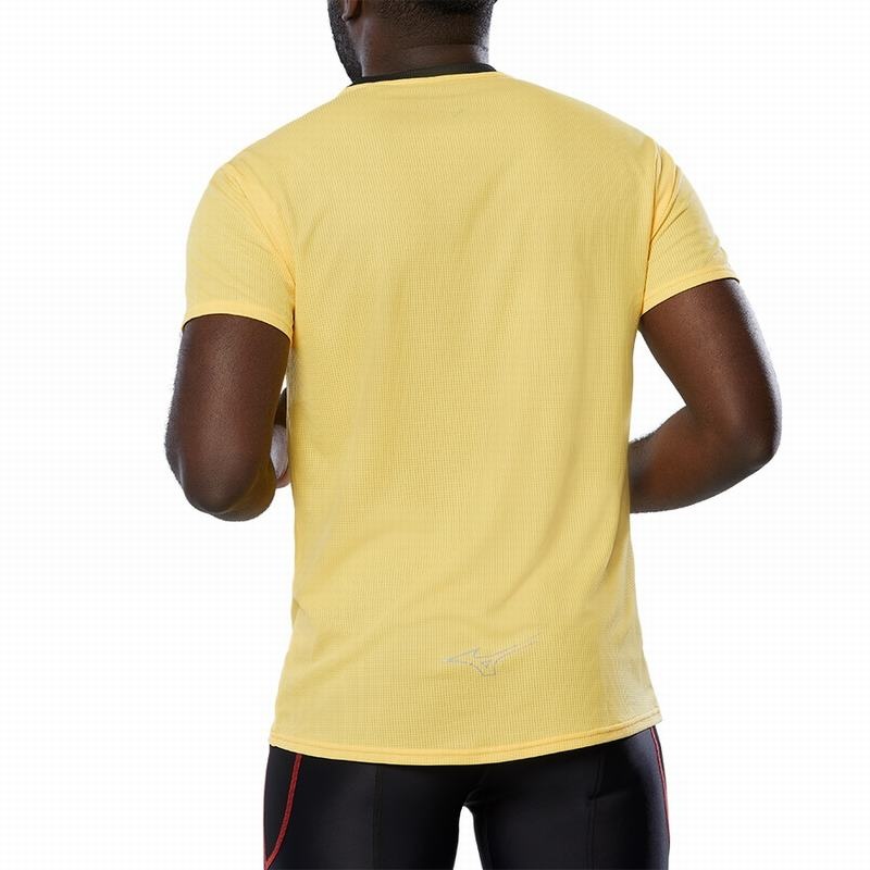 T Shirts Mizuno Dryaeroflow Tee Homme Jaune | France M6294JF