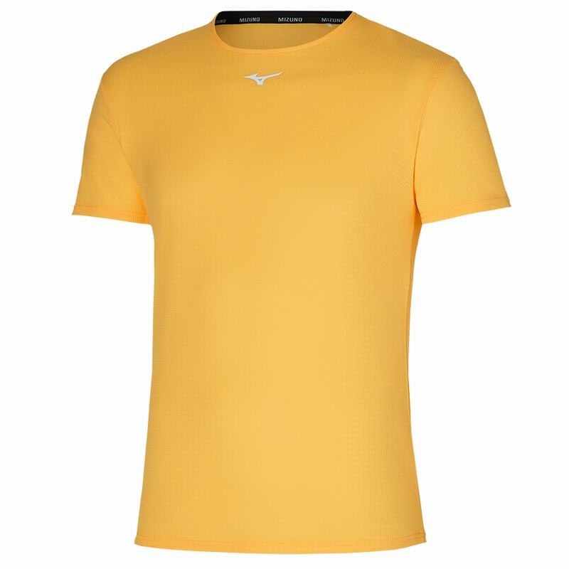 T Shirts Mizuno Dryaeroflow Tee Homme Jaune | France M6294JF