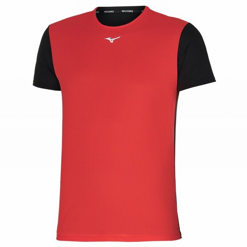 T Shirts Mizuno Dryaeroflow Tee Homme Rouge Noir | France M7961RI