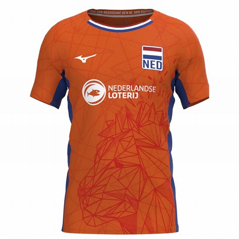 T Shirts Mizuno Nevobo Volleyball Match Homme Orange | France M1023YV