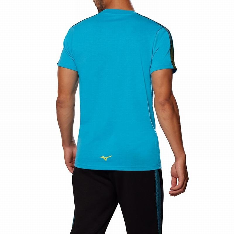 T Shirts Mizuno Release Tape Tee Homme Bleu | France M4380CJ