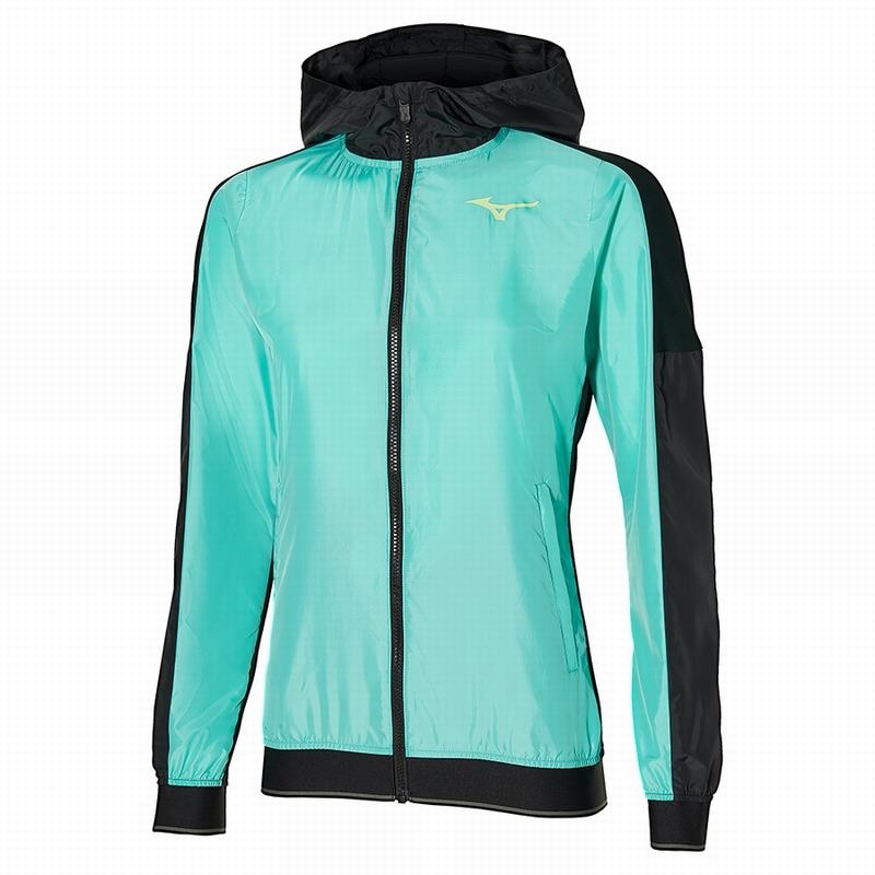 Vestes Mizuno Hoody Femme Vert Noir | France M5802MK