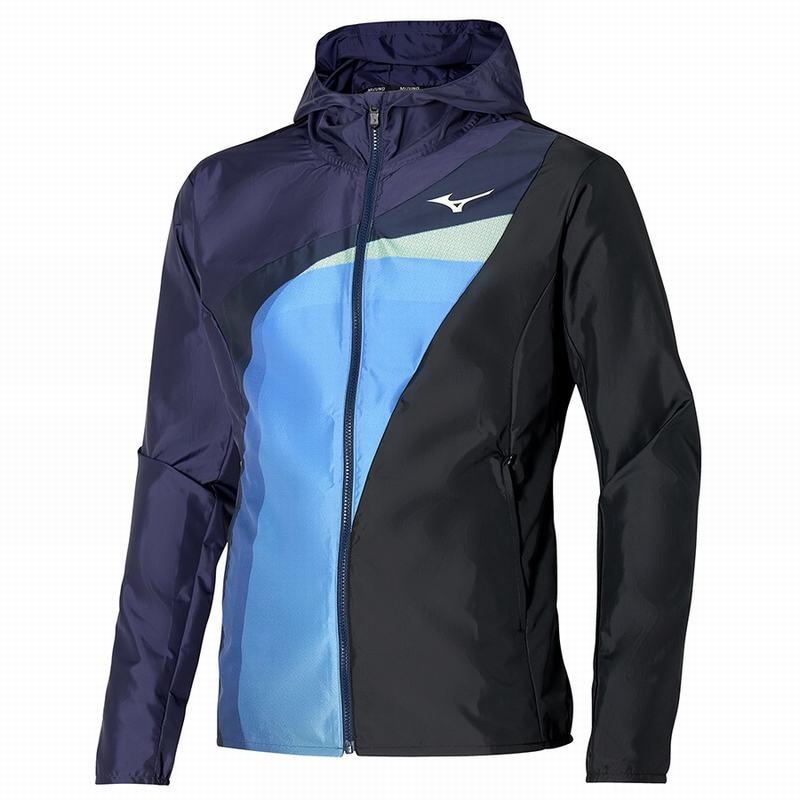 Vestes Mizuno Release Encapuchonné Jcket Homme Bleu | France M3475XV